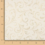 Jacquard-Canvas mit Gold-Lurex und ornamentalen Zweigen - Ribes y Casals