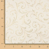 Jacquard-Canvas mit Gold-Lurex und ornamentalen Zweigen - Ribes y Casals