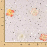 Tüll „Feengarten“ in Malve mit 3D-Blumenmuster und Silber-Lamé - Ribes y Casals