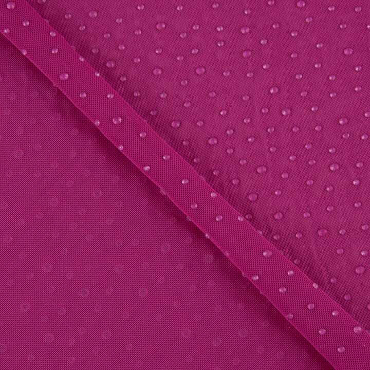 Stretch-Tüll in Fuchsia mit Wassertropfen-Effekt - Ribes y Casals