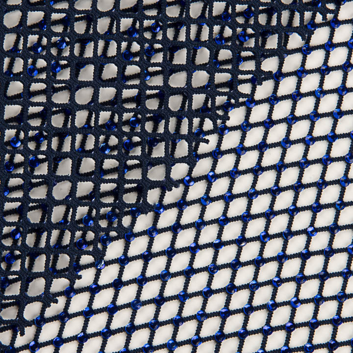 Marineblauer Netzstoff mit glänzenden blauen Strasssteinen - Ribes y Casals