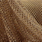 Camel-Netzstoff mit goldenen Strasssteinen aus Gold - Ribes y Casals