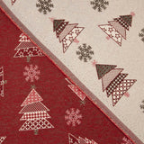 Canvas-Stoff „Weihnachten – Tannenbäume in Rot mit Lurex“ - Ribes y Casals