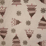 Canvas-Stoff „Weihnachten – Tannenbäume in Rot mit Lurex“ - Ribes y Casals