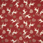 Jacquard-Canvas „Nordische Weihnachten“ in Rot mit Lurex - Ribes y Casals