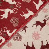 Jacquard-Canvas „Nordische Weihnachten“ in Rot mit Lurex - Ribes y Casals