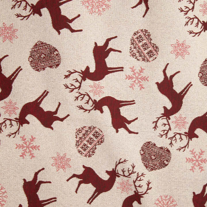 Jacquard-Canvas „Nordische Weihnachten“ in Rot mit Lurex - Ribes y Casals