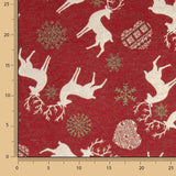 Jacquard-Canvas „Nordische Weihnachten“ in Rot mit Lurex - Ribes y Casals