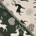 Canvas-Jacquard „Nordische Weihnachten“ in Grün mit Lurex - Ribes y Casals