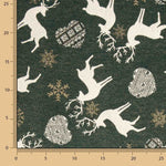 Canvas-Jacquard „Nordische Weihnachten“ in Grün mit Lurex - Ribes y Casals