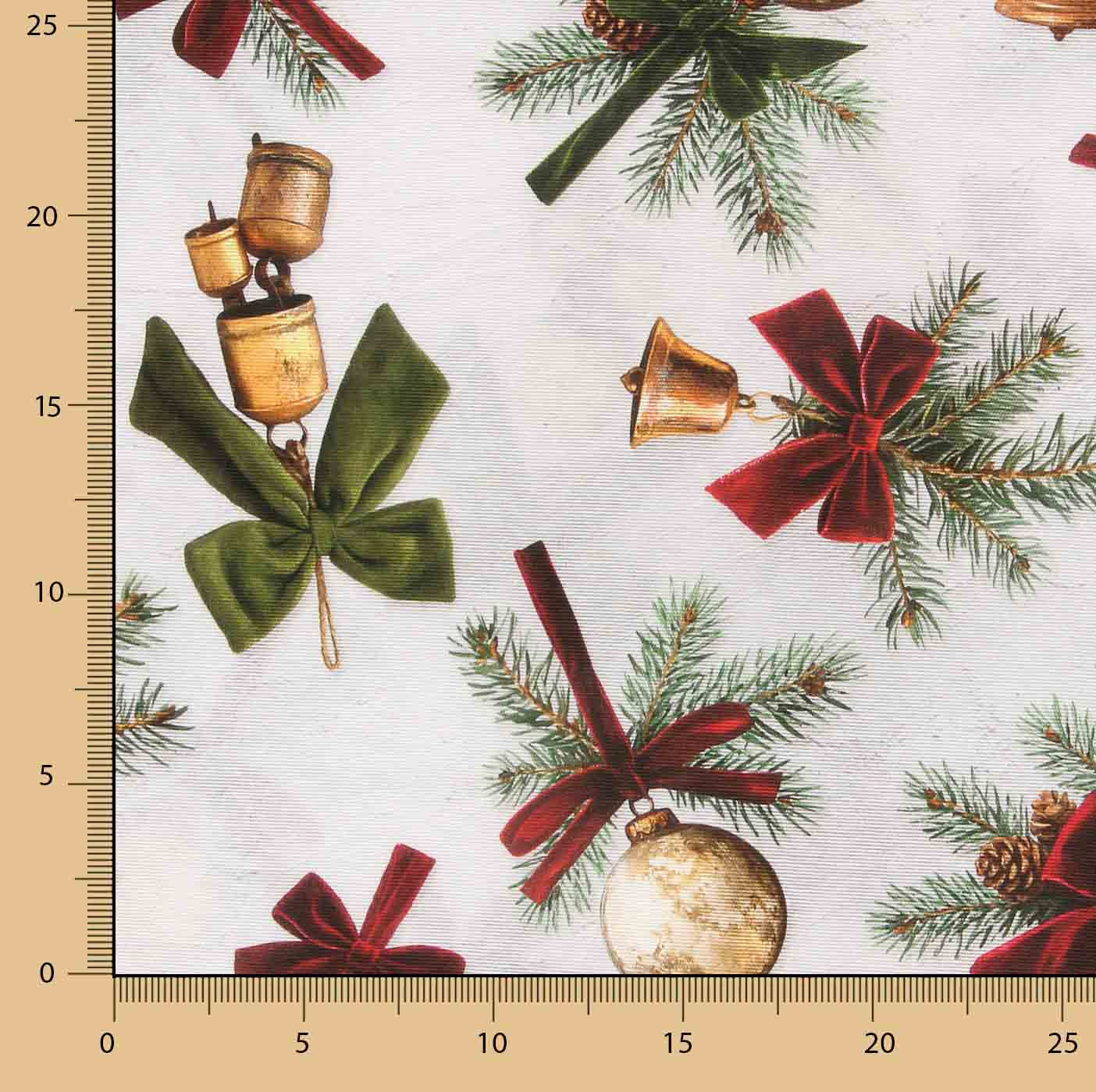 Bedrucktes Canvas mit Weihnachtsmustern und Weihnachtsglocken - Ribes y Casals