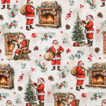 Bedrucktes Canvas mit Weihnachtsmann und Kamin - Ribes y Casals