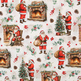 Bedrucktes Canvas mit Weihnachtsmann und Kamin - Ribes y Casals