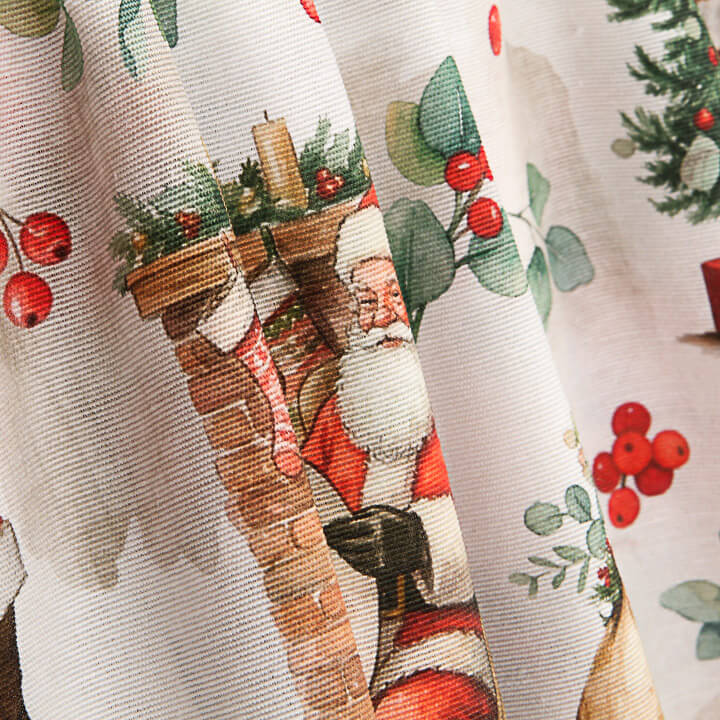 Bedrucktes Canvas mit Weihnachtsmann und Kamin - Ribes y Casals