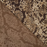 Beidseitig bedruckter Viskosestoff mit braunem Schlangenmuster-Animalprint - Ribes y Casals