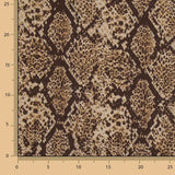 Beidseitig bedruckter Viskosestoff mit braunem Schlangenmuster-Animalprint - Ribes y Casals