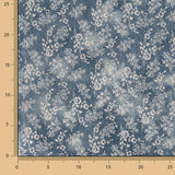 Cordstoff mit Vintage-Blumenmuster in Blau - Ribes y Casals
