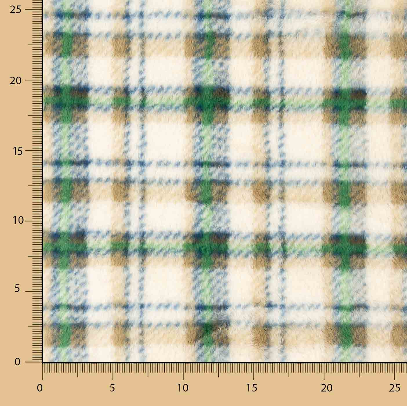 Coralina bedruckt mit grünem Tartan - Ribes y Casals