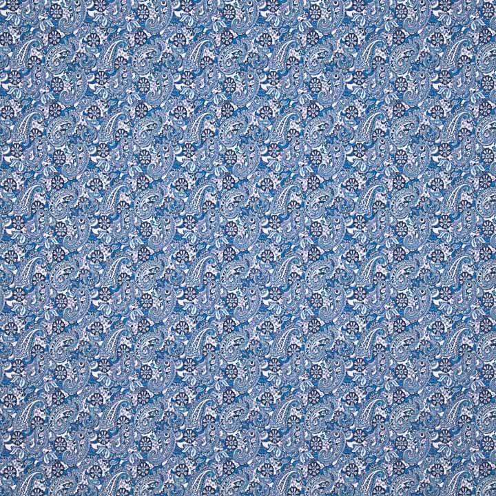 Bedruckte Popeline mit Paisleymuster in Blau - Ribes y Casals