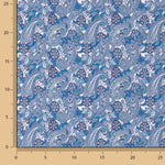 Bedruckte Popeline mit Paisleymuster in Blau - Ribes y Casals
