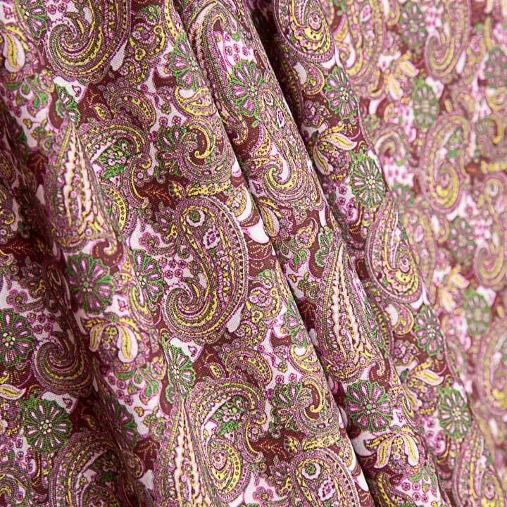 Bedruckte Popeline mit Paisleymuster in Rosa - Ribes y Casals