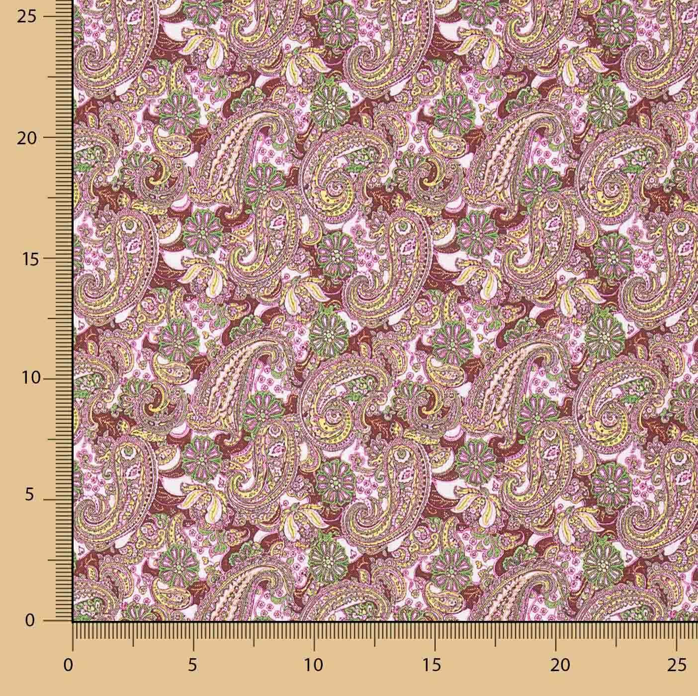 Bedruckte Popeline mit Paisleymuster in Rosa - Ribes y Casals