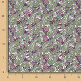 Bedruckte Popeline mit Paisleymuster in Grün und Malve - Ribes y Casals