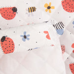 Steppstoff-Kissen, klein, Garten- und Vichy-Karo-Muster, rosa - Ribes y Casals