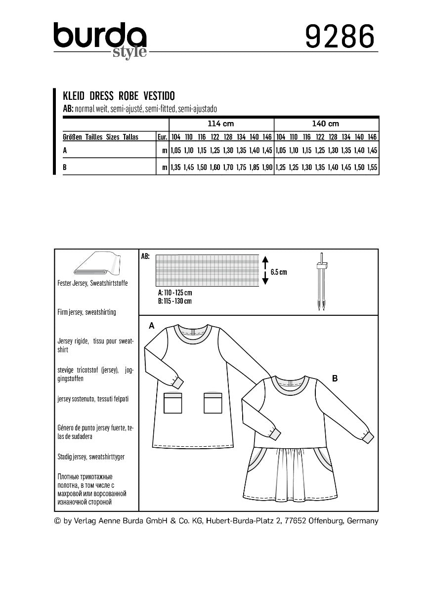 Schnittmuster Burda 9286 Kleid - Ribes y Casals