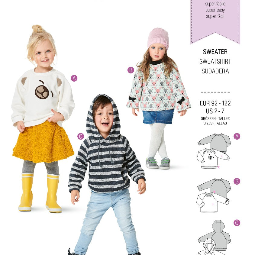 Schnittmuster Burda 9308 Sweatshirt - Ribes y Casals