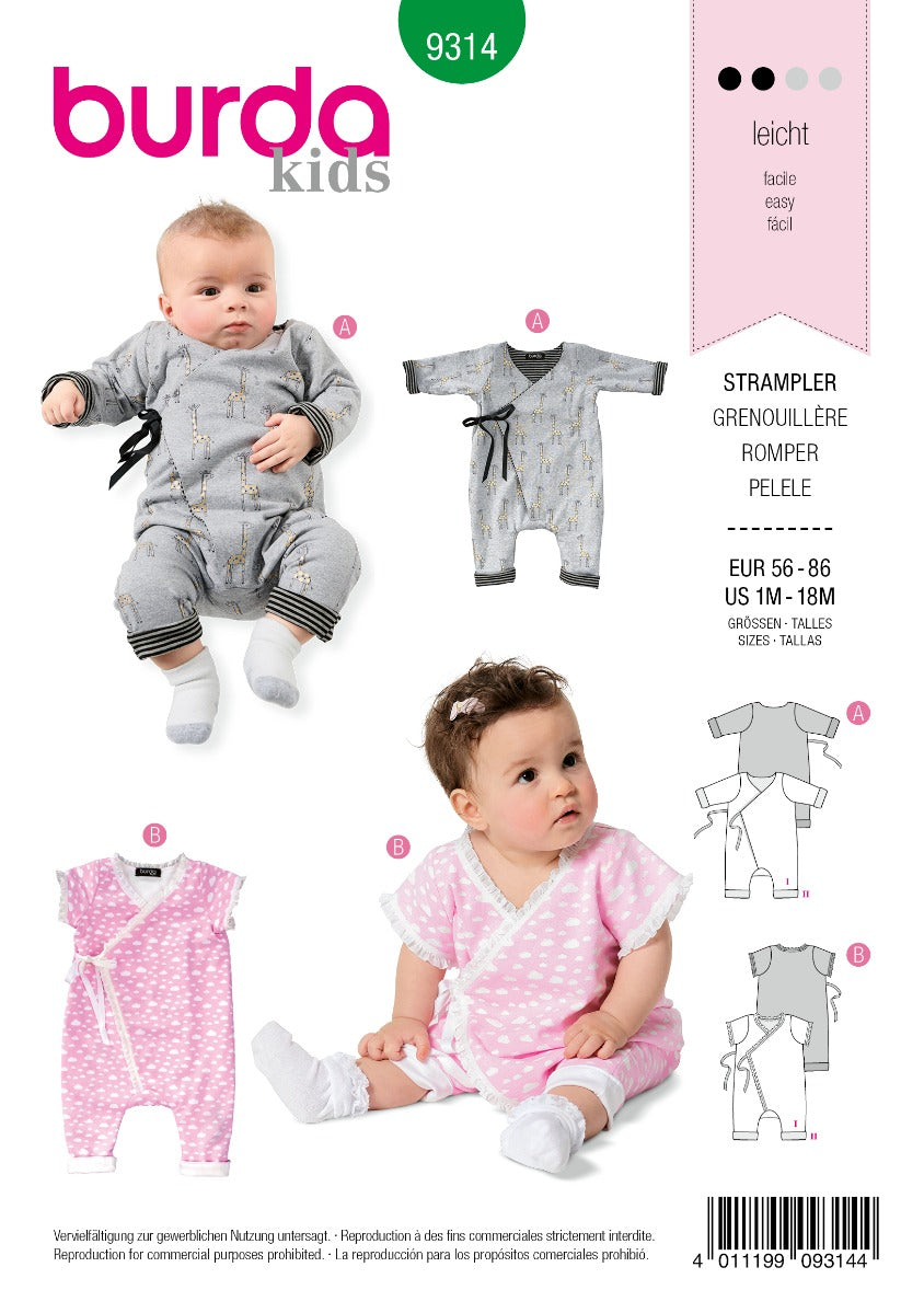 Schnittmuster Burda 9314 Strampelanzug - Ribes y Casals