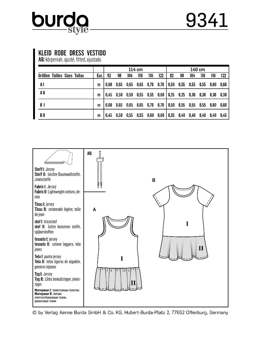 Schnittmuster Burda 9341 Kleid - Ribes y Casals