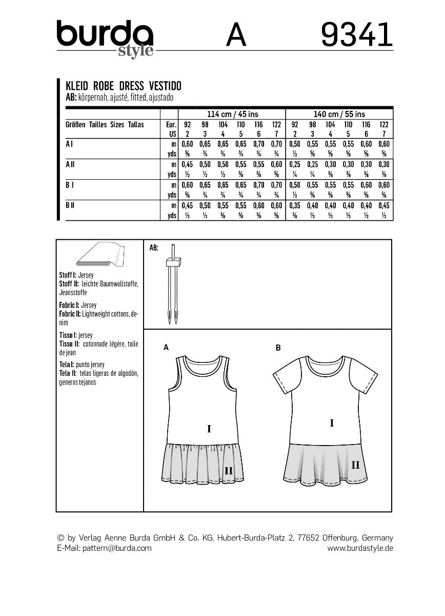 Schnittmuster Burda 9341 Kleid - Ribes y Casals