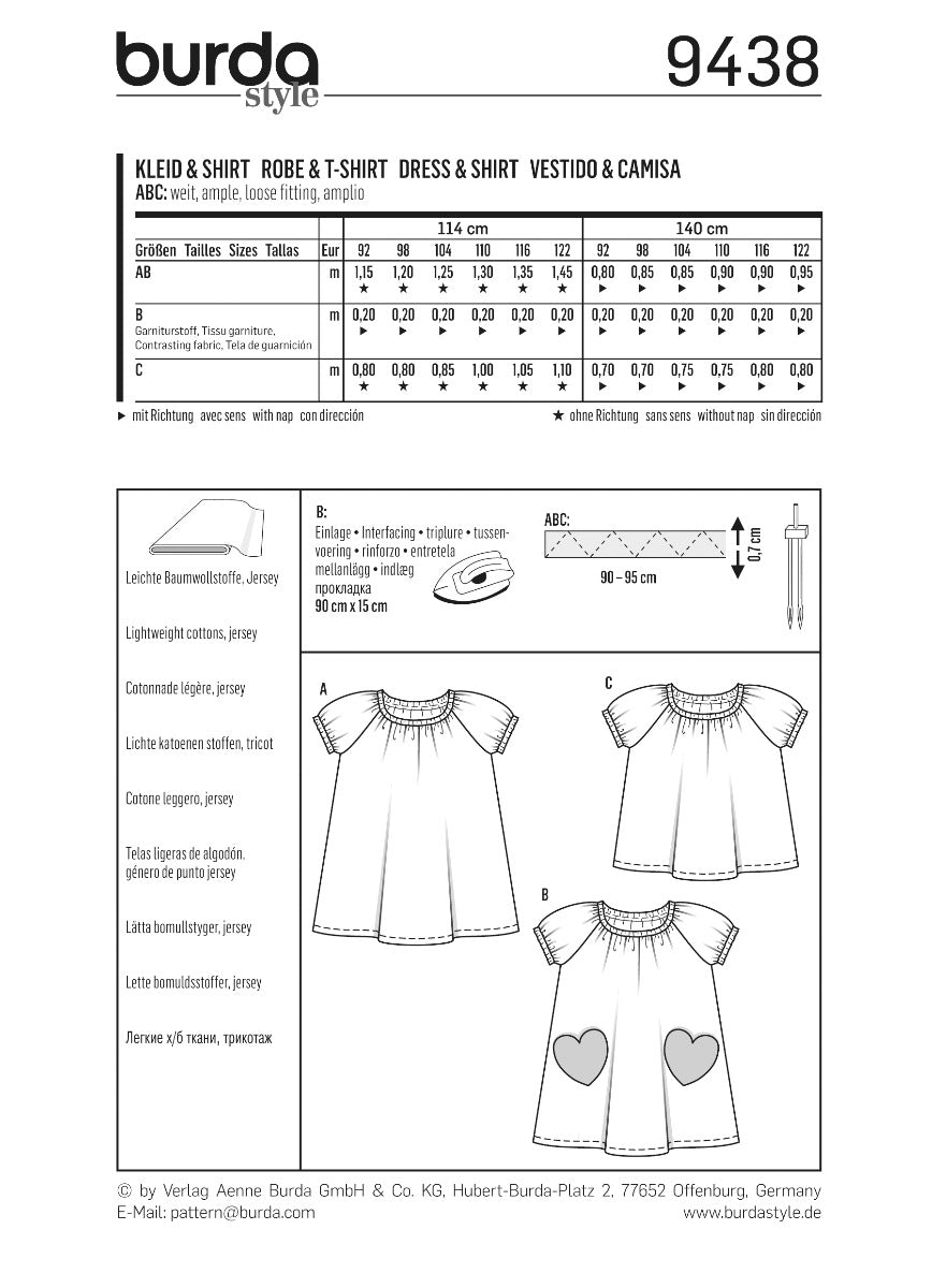Schnittmuster Burda 9438 Kleid y Oberteil - Ribes y Casals