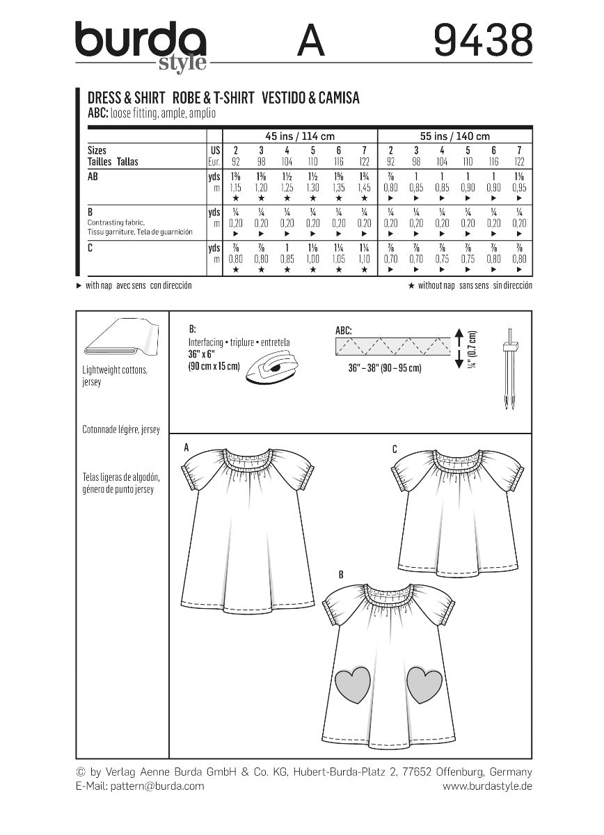 Schnittmuster Burda 9438 Kleid y Oberteil - Ribes y Casals