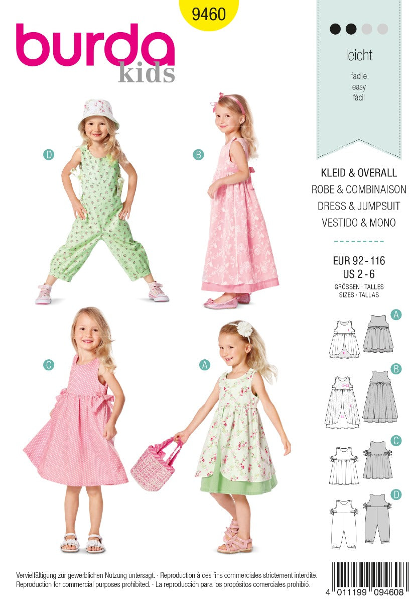Schnittmuster Burda 9460 Kleid y Jumpsuit - Ribes y Casals
