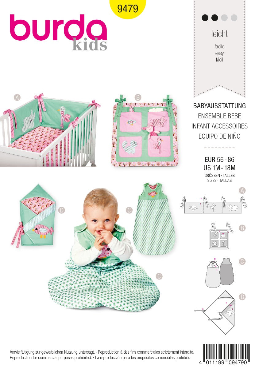 Schnittmuster Burda 9479 Zubehör Baby - Ribes y Casals