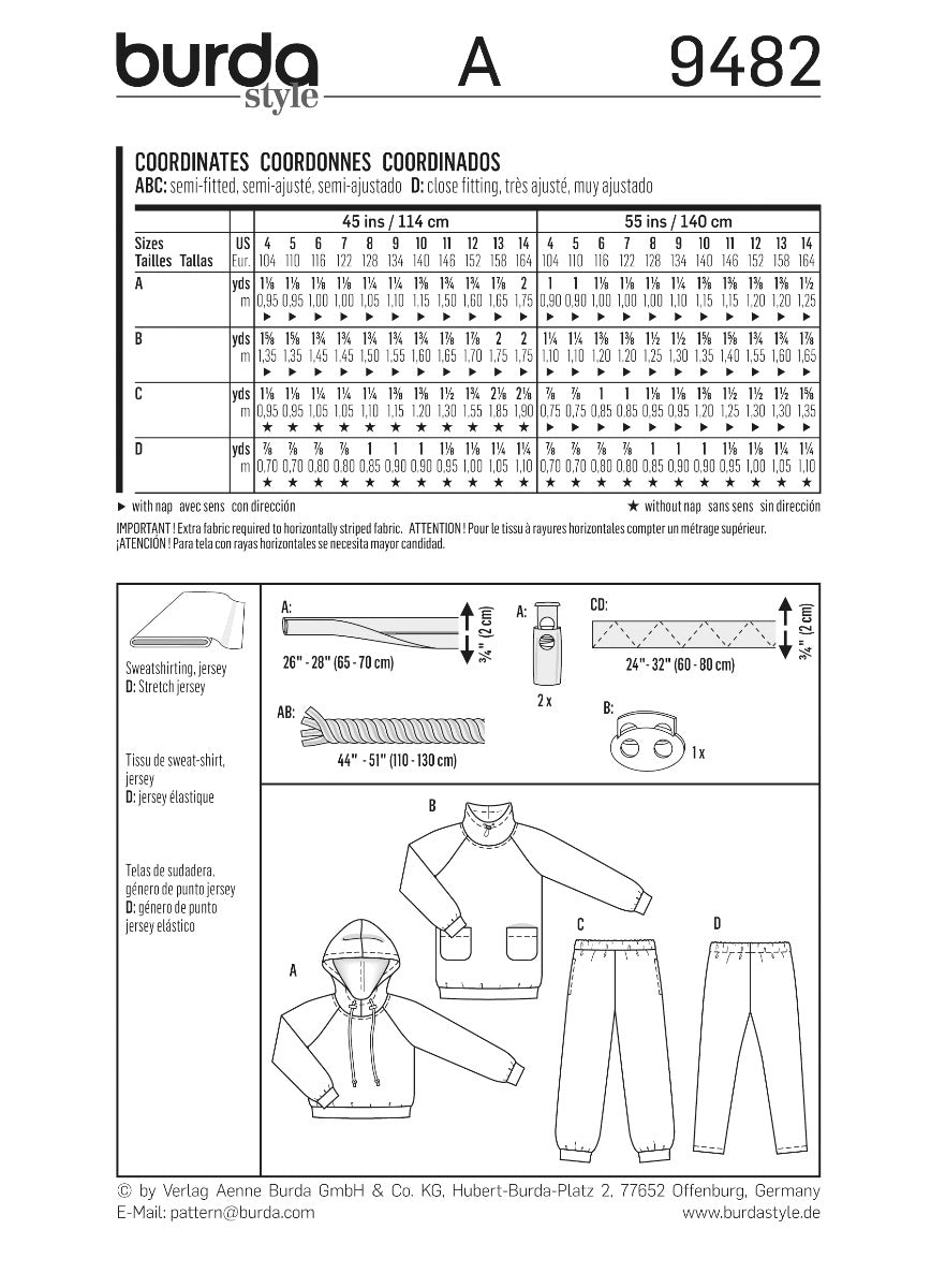 Schnittmuster Burda 9482 Kombi - Ribes y Casals