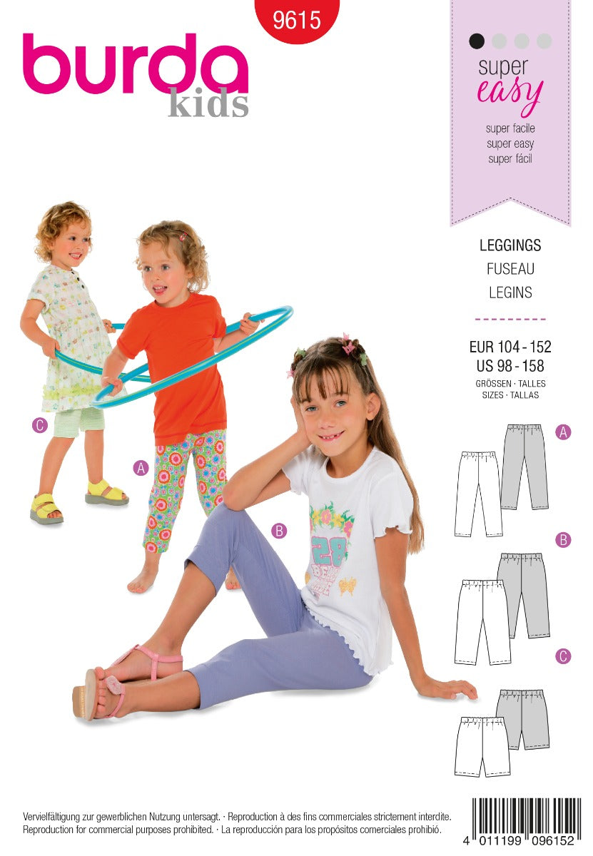 Schnittmuster Burda 9615 Leggins - Ribes y Casals