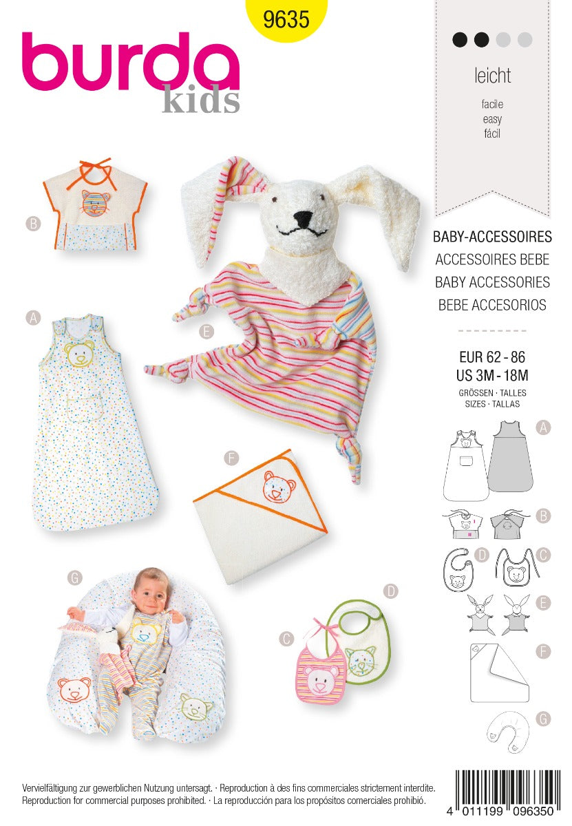 Schnittmuster Burda 9635 Zubehör Baby - Ribes y Casals