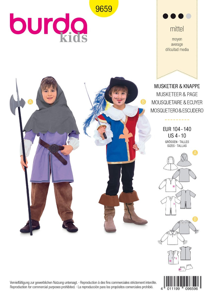 Schnittmuster Burda 9659 Musketier - Ribes y Casals