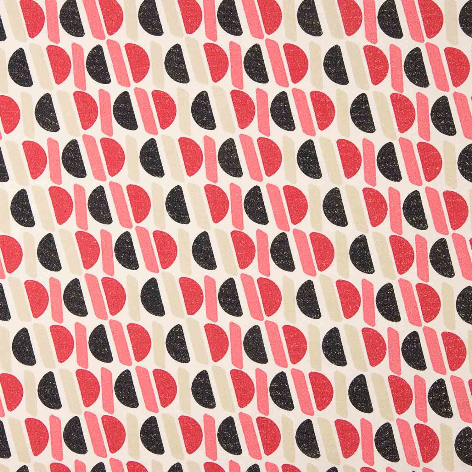 Geometrische Satin-Viskose mit rosa und schwarzem Lurex - Ribes y Casals
