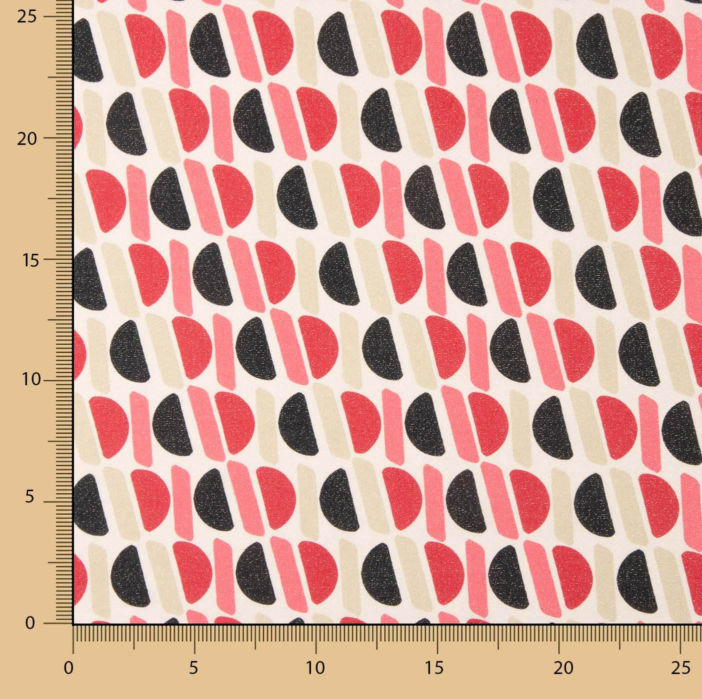 Geometrische Satin-Viskose mit rosa und schwarzem Lurex - Ribes y Casals