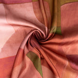Satin aus Polyester mit Geo-Muster in Terrakotta - Ribes y Casals