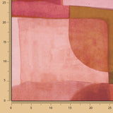 Satin aus Polyester mit Geo-Muster in Terrakotta - Ribes y Casals