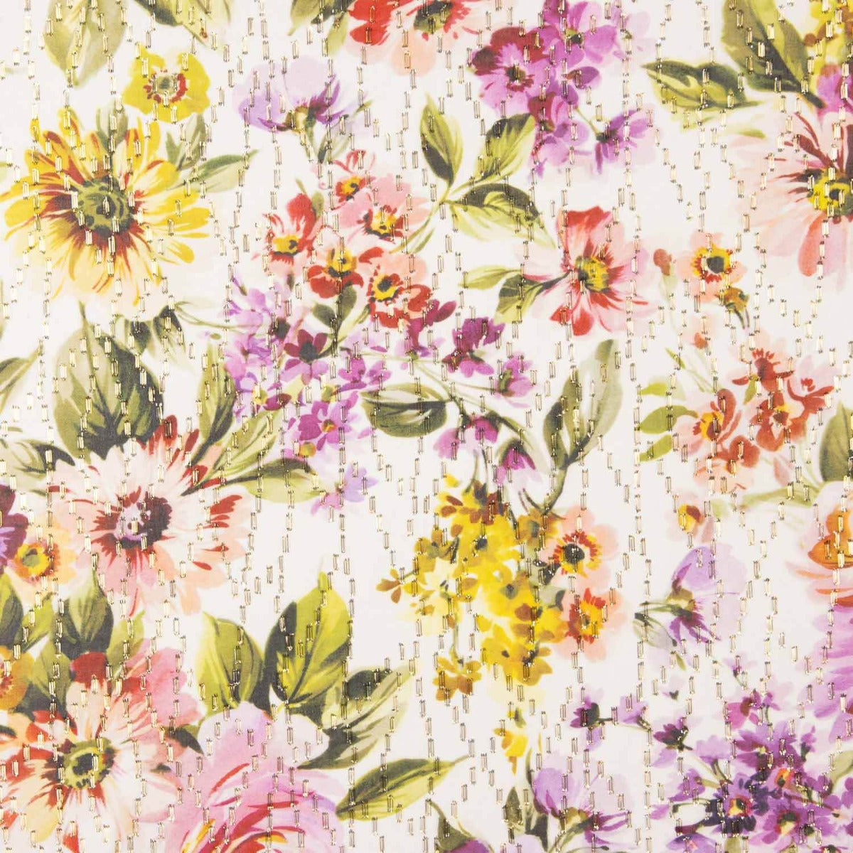 Gaze Georgette Lúrex Floral Glänzend - Ribes y Casals