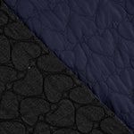 Doppelseitig gesteppt, Herzmuster, Texan, Schwarz und Marineblau - Ribes y Casals