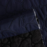 Doppelseitig gesteppt, Herzmuster, Texan, Schwarz und Marineblau - Ribes y Casals