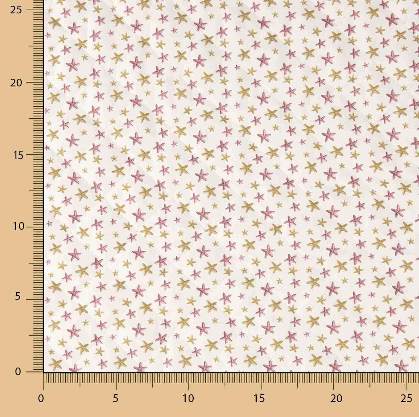 Gesteppte Popeline mit rosa Sternen - Ribes y Casals