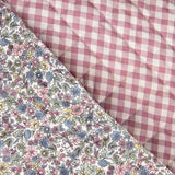 Gesteppte Vichy-Popeline in Rosa und mit Blumenmuster - Ribes y Casals